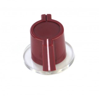 10 x Red plastic knob knurled shaft (like neve marconi knob) B-Ware