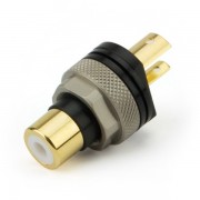 RCA Cinch High-End Panel connector, Goldplated, black