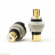 RCA Cinch High-End Panel connector Set, Goldplated, black...