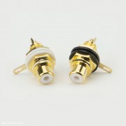 RCA Cinch Panel connector Set, Goldplated, black & white