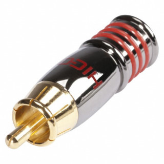 HICON RCA, 2-pole , metal-, Soldering-male connector, gold plated contacts