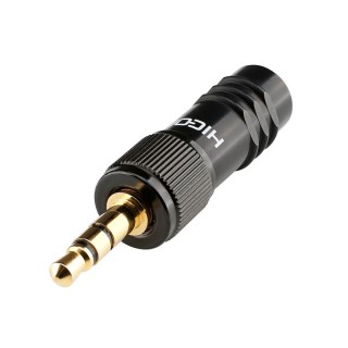 HICON Mini-jack, 3,5mm, 3-pole , metal, Soldering-male connector, gold...