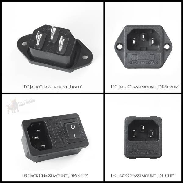IEC power jacks chassis mount