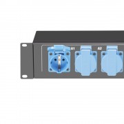 19 Mains Power Strip, 2 U, 9 Sockets