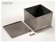 Aluminium Gehuse, Boden mit Montagewinkeln 119x119x90 mm, natur