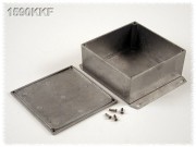 Aluminium Gehuse, Boden mit Montagewinkeln 125x125x53 mm, natur