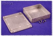 Aluminium Gehuse, Deckel mit Montagewinkeln 119x119x28 mm, natur