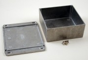 Diecast Enclosure, Flanged Lid 125x125x53 mm, Natural Aluminum