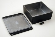 Diecast Enclosure, Flanged Lid 125x125x53 mm, black