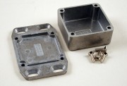 Diecast Enclosure, Flanged Lid 50x50x21 mm, Natural Aluminum