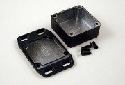 Diecast Enclosure, Flanged Lid 50x50x21 mm, black