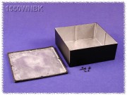 Aluminium Gehuse, wasserdicht 250x250x97 mm, schwarz