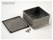 Aluminium Gehuse, wasserdicht, Boden mit Montagewinkeln 119x119x55 mm,...