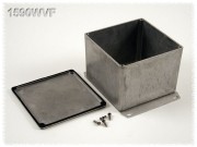 Aluminium Gehuse, wasserdicht, Boden mit Montagewinkeln 119x119x90 mm,...