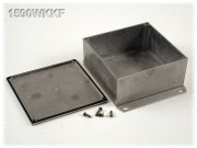 Aluminium Gehuse, wasserdicht, Boden mit Montagewinkeln 125x125x53 mm,...