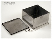 Aluminium Gehuse, wasserdicht, Boden mit Montagewinkeln 125x125x75 mm,...