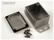 Aluminium Gehäuse, wasserdicht, Boden mit Montagewinkeln 38x53x27 mm, natur