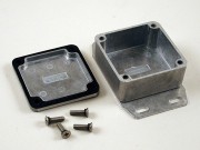 Watertight Diecast Enclosure, Flanged Base 50x50x21 mm, Natural Aluminum