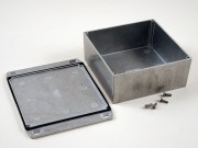 Watertight Diecast Enclosure, Flanged Lid 125x125x53 mm, Natural Aluminum