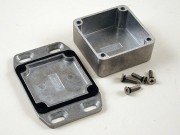 Watertight Diecast Enclosure, Flanged Lid 50x50x21 mm, Natural Aluminum