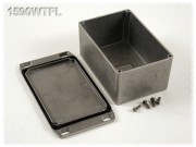 Watertight Diecast Enclosure, Flanged Lid 80x120x55 mm, Natural Aluminum