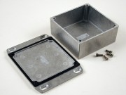 Aluminium Gehäuse, wasserdicht, Deckel mit Montagewinkeln 92x92x38 mm,...