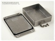 Watertight Diecast Enclosure, Flanged Lid 93x119x30 mm, Natural Aluminum
