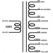 Edcor XPWR002 Power transformer for a 120V, 60Hz. or 240V, 50/60Hz. line...