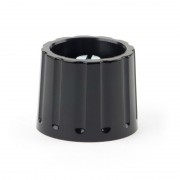 Round Black Flared Aluminum Knob w/pointer for 1/4" Shaft hi-fi 4 pcs 