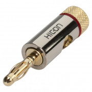 HICON-Banana Plug Gold - QUAD, 4 pcs (2 Pairs)