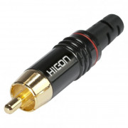 HICON Cinch-Stecker HI-CM06, vergoldete Kontakte, rot