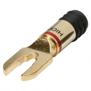 HICON cable spade connector HI-CT05 goldplated contact, red