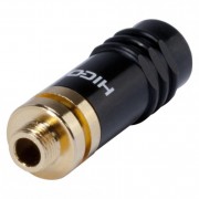 HICON Mini-jack, 3,5mm, 3-pole , metal-, Soldering-female...