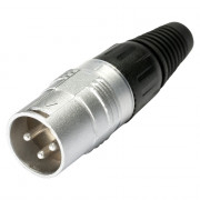 HICON X3CM Male XLR Plug silver contacts
