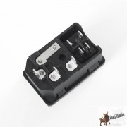 IEC iec power jack - chassis mount with 10a fuse holder, switch, DFS-Clip