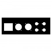 Predrilled Stereo aluminum insert-plate, 2 x XLR, 4 x...