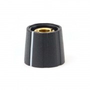 British Collet Knob with line, black 15mm