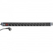 Power Strip 1U 14 Sockets, long 3m cable