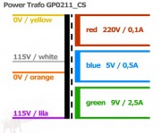G-Pultec Power Transformer - Pri.: 2x115v- Sec.: 220v, 9v and 5v