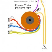 PRR 176 Power Trafo - Pri.: 2x115v- Sec.: 2 x 18v, 1 x 120v