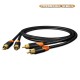 HICON Cinch-Cabke RCA Phonocable Pair, Ergonomic Series 0,75m