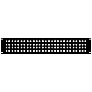 2U Steel unbearbeitet Panel schwarz - Perforated