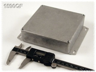 Aluminium Gehuse, Boden mit Montagewinkeln 119x119x28 mm, natur