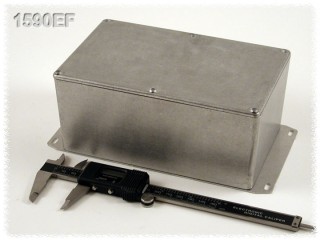 Aluminium Gehuse, Boden mit Montagewinkeln 119x187x78 mm, natur