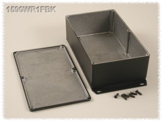 Aluminium Gehuse, wasserdicht, Boden mit Montagewinkeln 111x192x57 mm,...