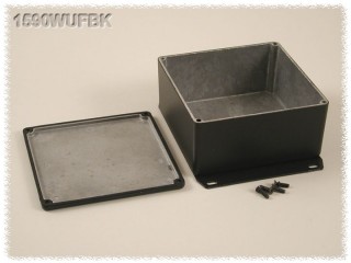Watertight Diecast Enclosure, Flanged Base 119x119x55 mm, Black