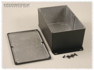 Watertight Diecast Enclosure, Flanged Base 119x187x78 mm, Black