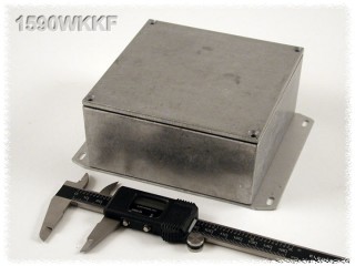 Aluminium Gehuse, wasserdicht, Boden mit Montagewinkeln 125x125x53 mm,...