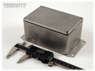 Watertight Diecast Enclosure, Flanged Base 80x120x55 mm, Natural Aluminum