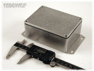 Watertight Diecast Enclosure, Flanged Base 82x110x40 mm, Natural Aluminum